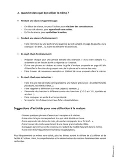 Mon mémo pour réussir en grammaire CM