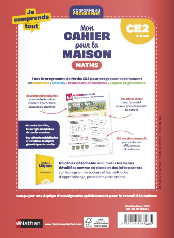 Maths CE2 : Mon cahier pour la maison