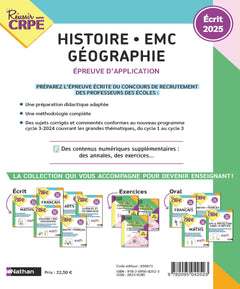 CRPE Histoire Géo EMC - épreuve écrite d'application - nouveau concours 2025