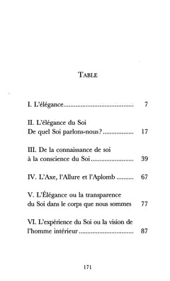 L'élégance du soi - Traité de noblesse intérieure