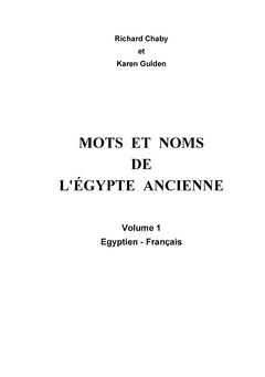 Mots et Noms de l'Egypte Ancienne