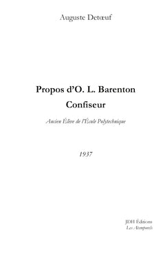 Propos de O.L. Barenton, confiseur