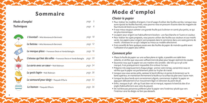 Origami classiques - Détacher et plier