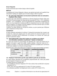 Système d'information de gestion - DCG - Epreuve 8 - Corrigés applications