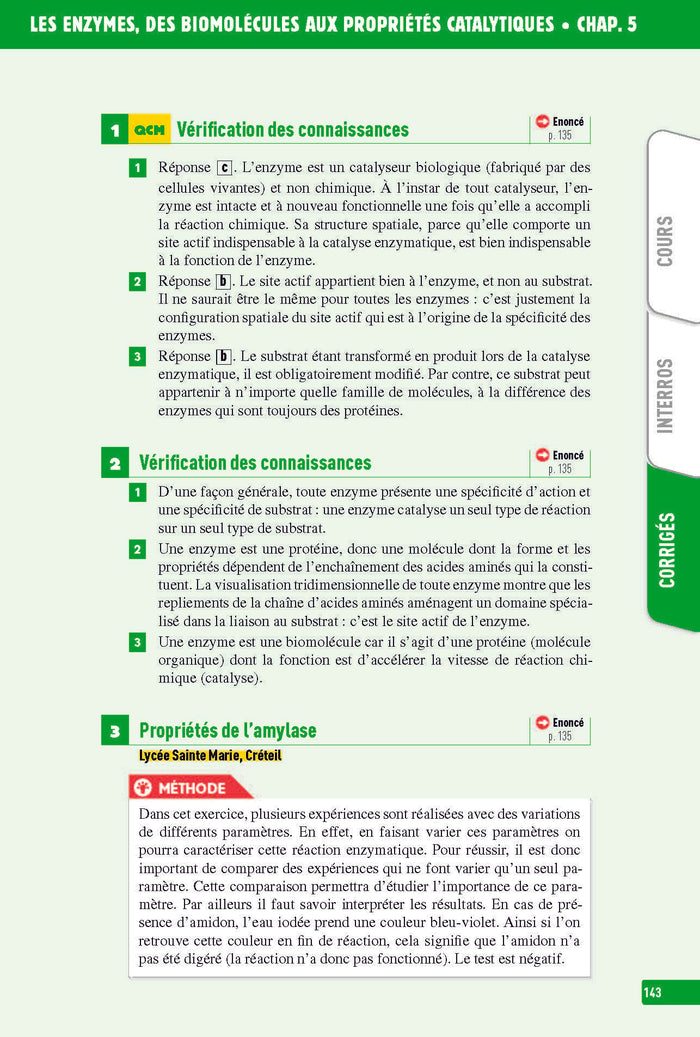 SVT Première - Interros des lycées 1re