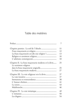 La Franc-maçonnerie et le divin - Histoire philosophique de la franc-maçonnerie à l'égard du sentiment religieux