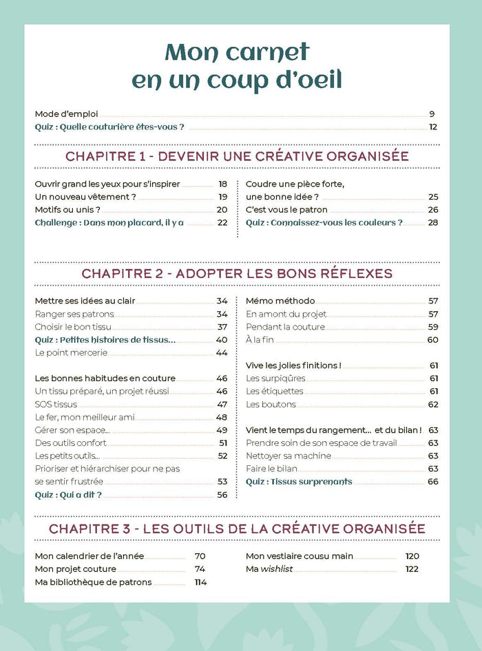Mon carnet de couture