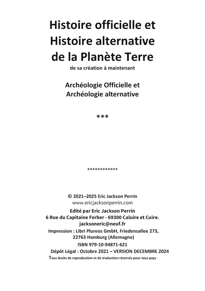 Histoire officielle et histoire alternative de la planète terre