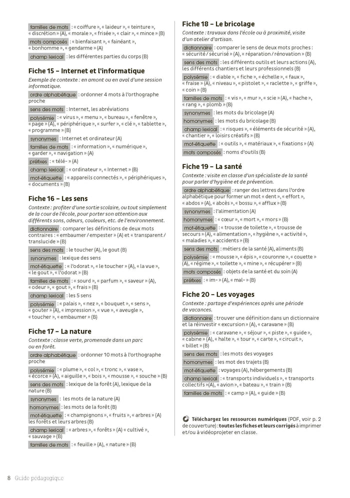 Aider l'élève à enrichir son vocabulaire