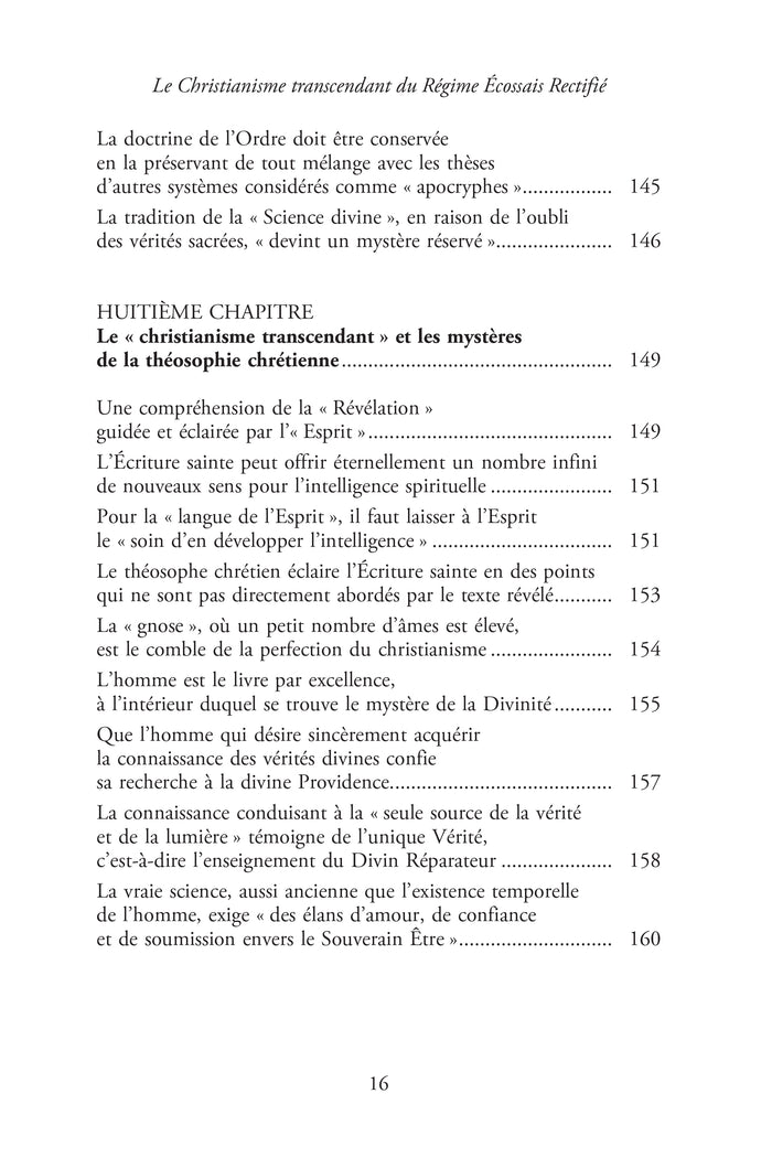 Le christianisme transcendant du Rite Écossais Rectifié