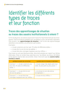 Construire les traces des apprentissages maternelle