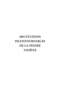 100 citations incontournables de la pensée taoïste