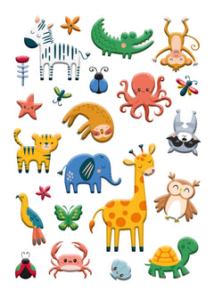 Mes colos et stickers 3D - Les animaux mignons en stickers 3D