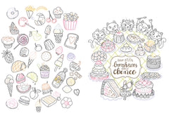 Mon coloriage romantique - Goûter gourmand