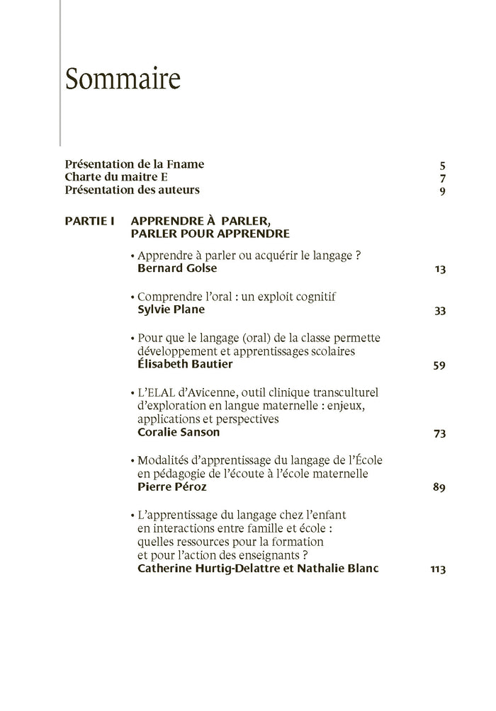 Parler et apprendre, apprendre et réussir