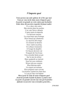 Comment vous dire...