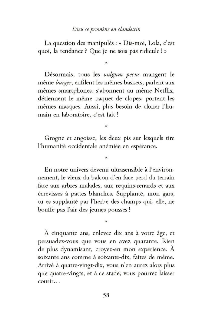 Dieu se promène en clandestin