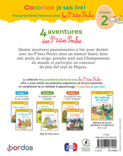 Cocorico Je sais lire ! 1res lectures - 4 aventures P'tites Poules - Niveau 2 Tome 2