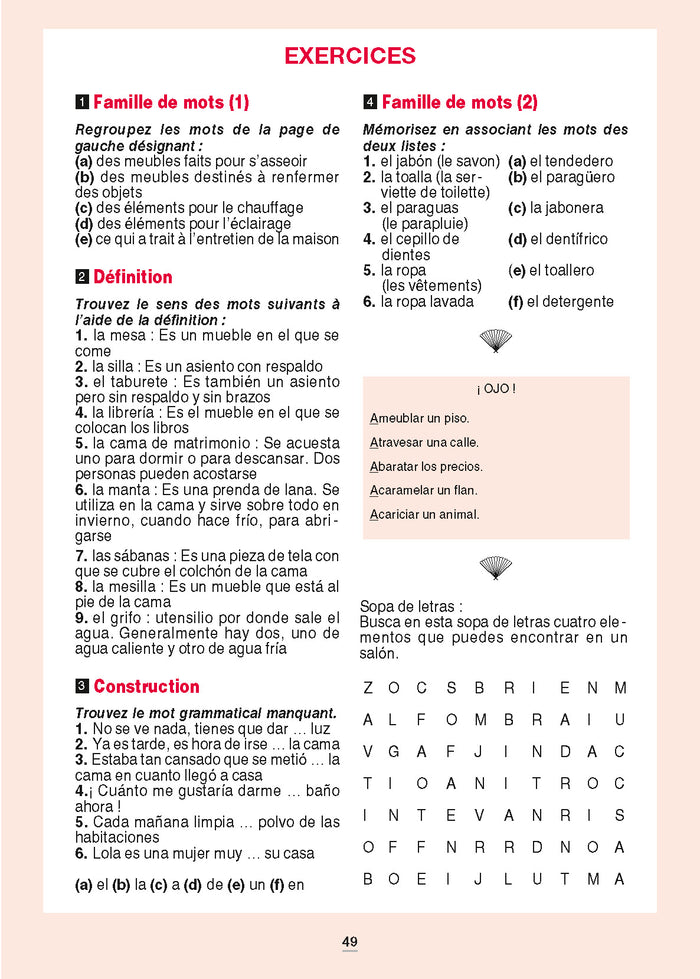 Le Vocabulaire espagnol