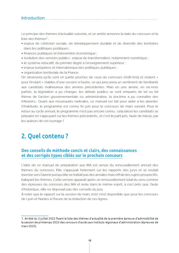 Concours des IRA – Thèmes d’actualité des politiques publiques d’État