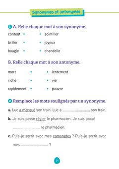 Les fiches d'entraînement effaçables français 6e
