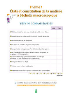 Réussir mon CRPE - Sciences et technologie épreuve d'application M2 écrit 2027