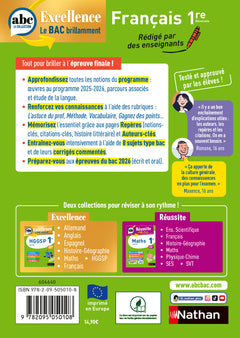 ABC BAC Excellence Français 1re 2025