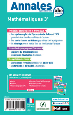 Annales Brevet Maths 2026