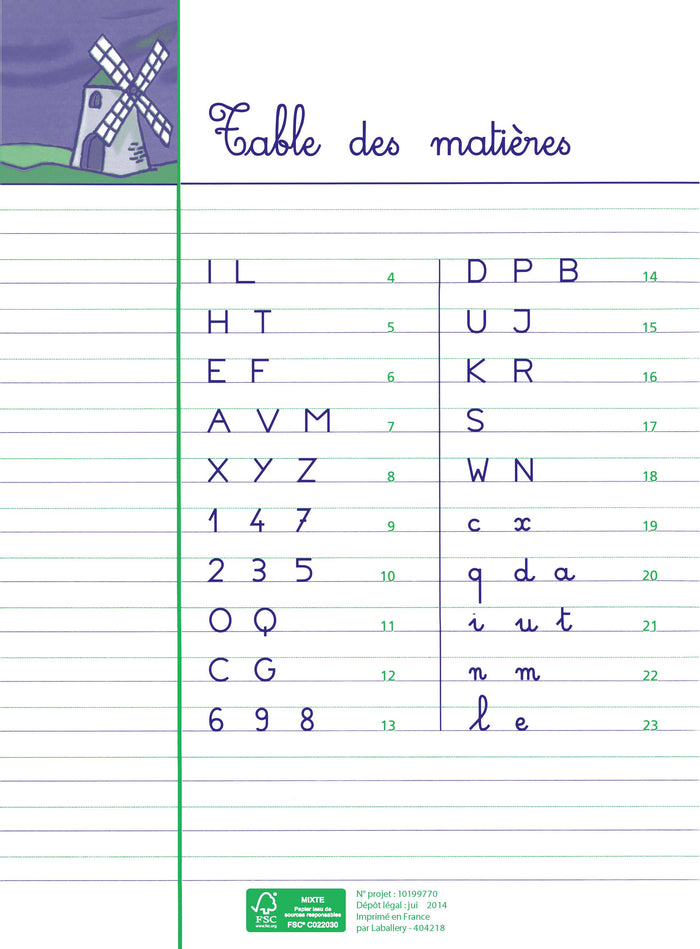 Mon cahier d'écriture - GS