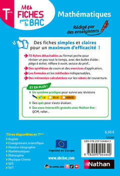 Mes fiches pour le BAC Mathématiques Terminale