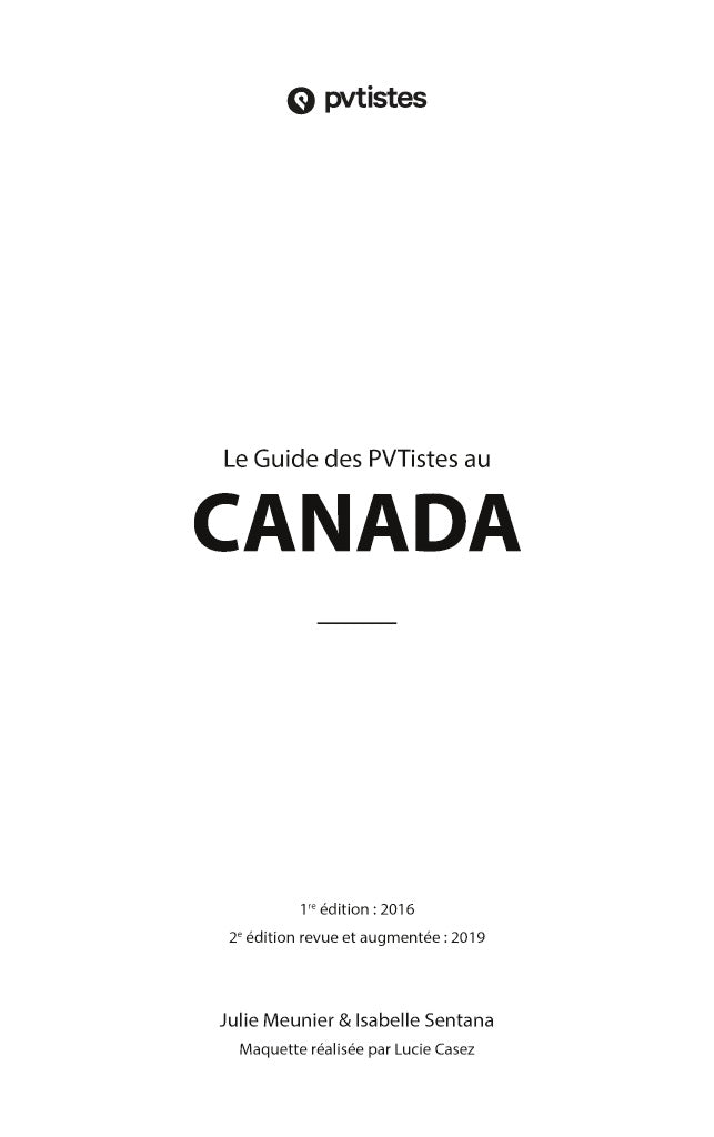 Le guide des pvtistes au Canada