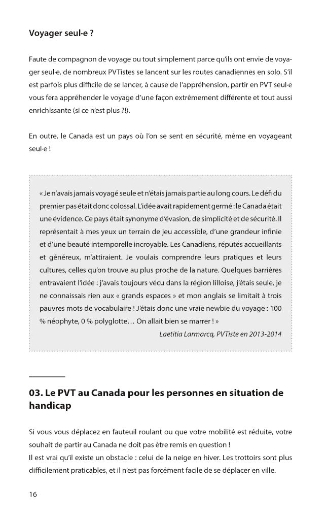 Le guide des pvtistes au Canada