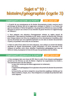 CRPE Histoire Géo EMC - épreuve écrite d'application - nouveau concours 2025
