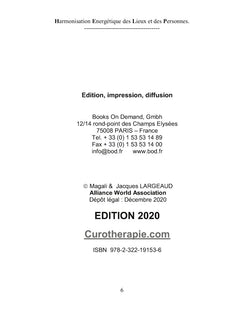 Harmonisation énergétique des personnes: Manuel de curothérapie 2020