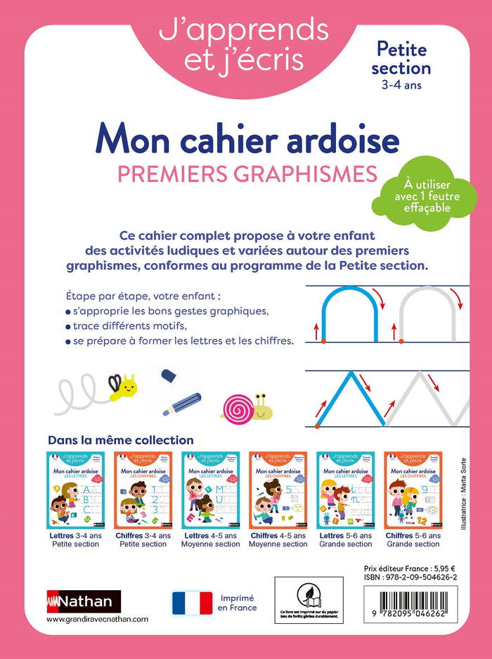 J'apprends et j'écris Premiers graphismes Petite Section 3-4 ans