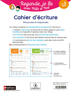 Cahier d'écriture Minuscules et majuscules