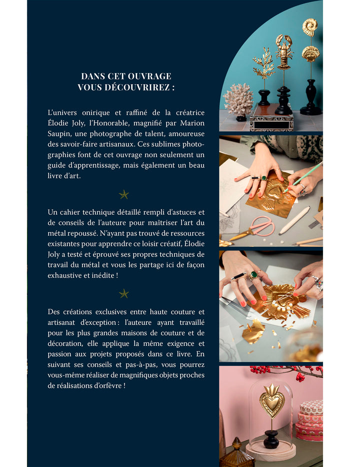 Cabinet de curiosités en métal repoussé - 32 grigris, ex-voto & autres trésors dorés