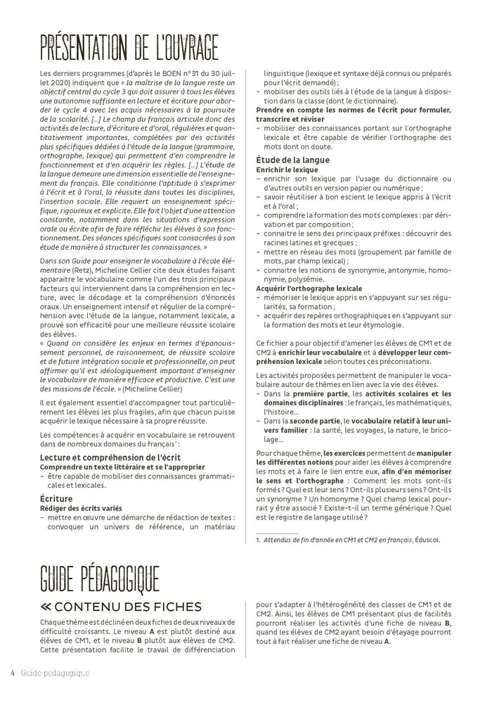 Aider l'élève à enrichir son vocabulaire