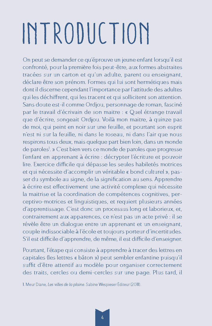 Enseigner l'écriture