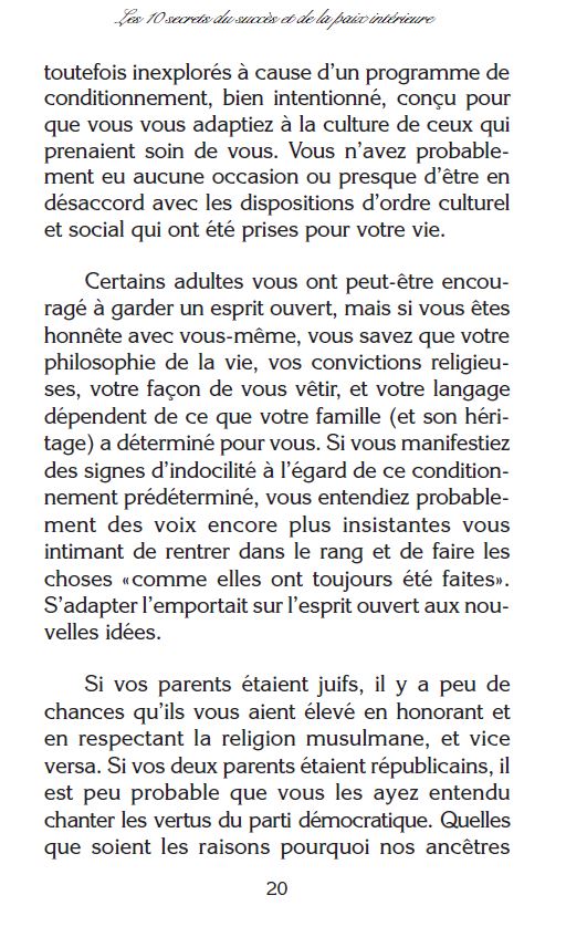 Les 10 secrets du succès et de la paix intérieure