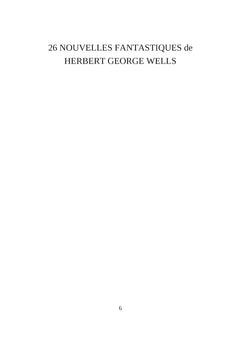Les nouvelles fantastiques de H.G. WELLS
