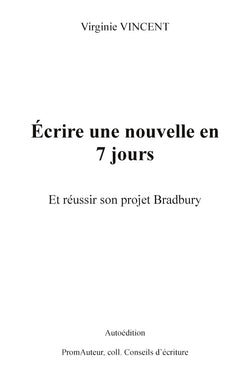 Écrire une nouvelle en 7 jours