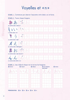 Cahier d’écriture mnémotechnique en japonais – Volume 1 : Les kanas