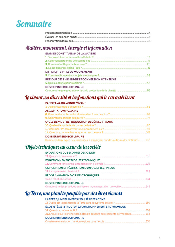 Comprendre le monde - Sciences CM1 programme 2023