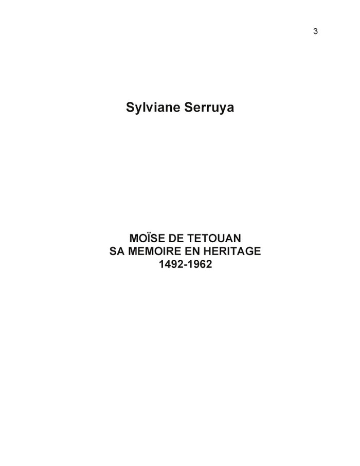 Moïse de Tétouan, Sa Mémoire en Héritage