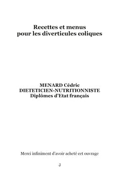 Recettes et menus pour les diverticules coliques