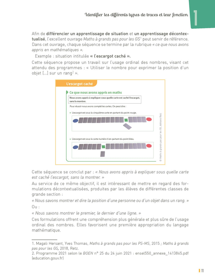Construire les traces des apprentissages maternelle
