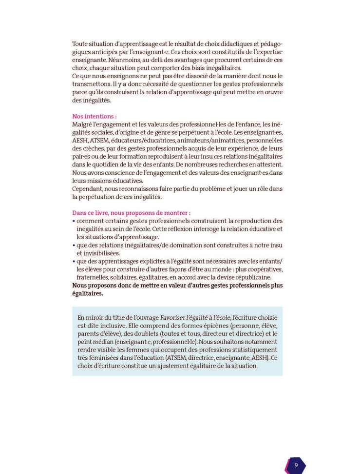 Favoriser l'égalité à l'école - Du labo à la classe