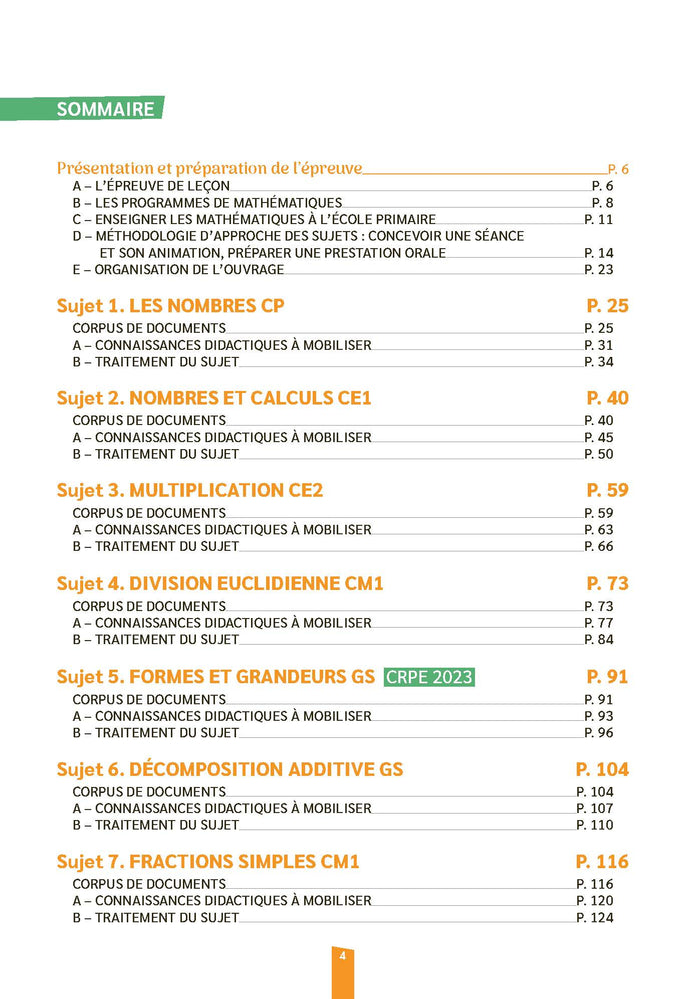 Réussir mon CRPE épreuve orale admission Maths