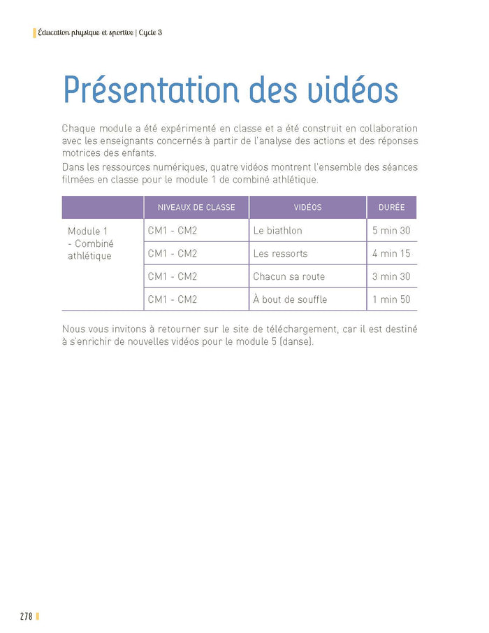 L'EPS au cycle 3 + Ressources numériques
